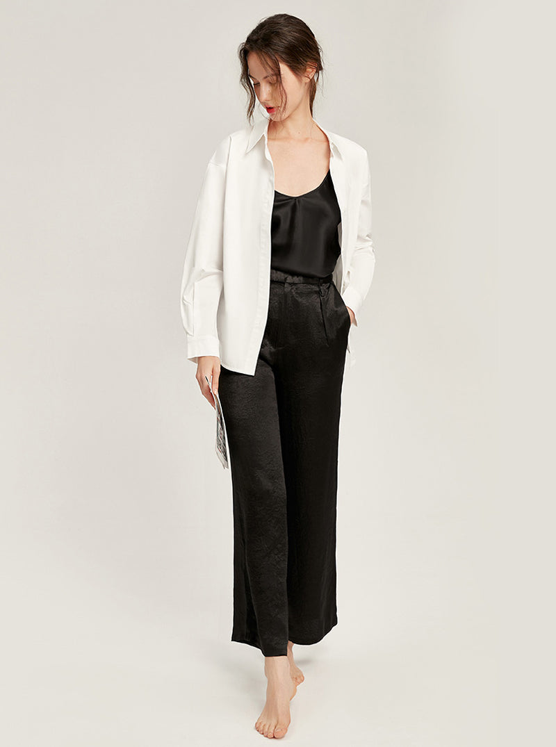 19 Momme Mulberry Silk Pajamas Top Can Be Outdoors Female Summer Pure Color Sling Vest Simple Sexy V Collar Small Camisole