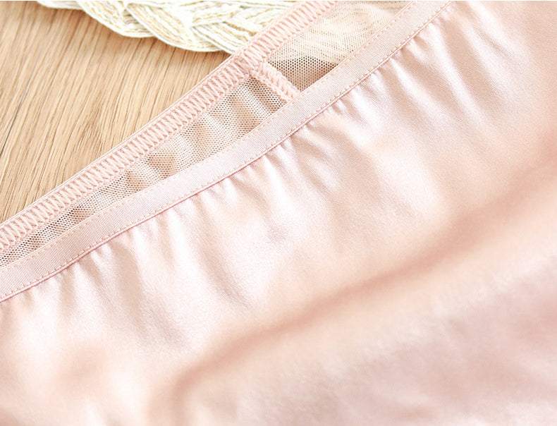Silk Female Mid-Waist Seamless Comfortable Breathable Sexy Comfortable Solid Color Multi-Color Spring And Summer Thin Panties