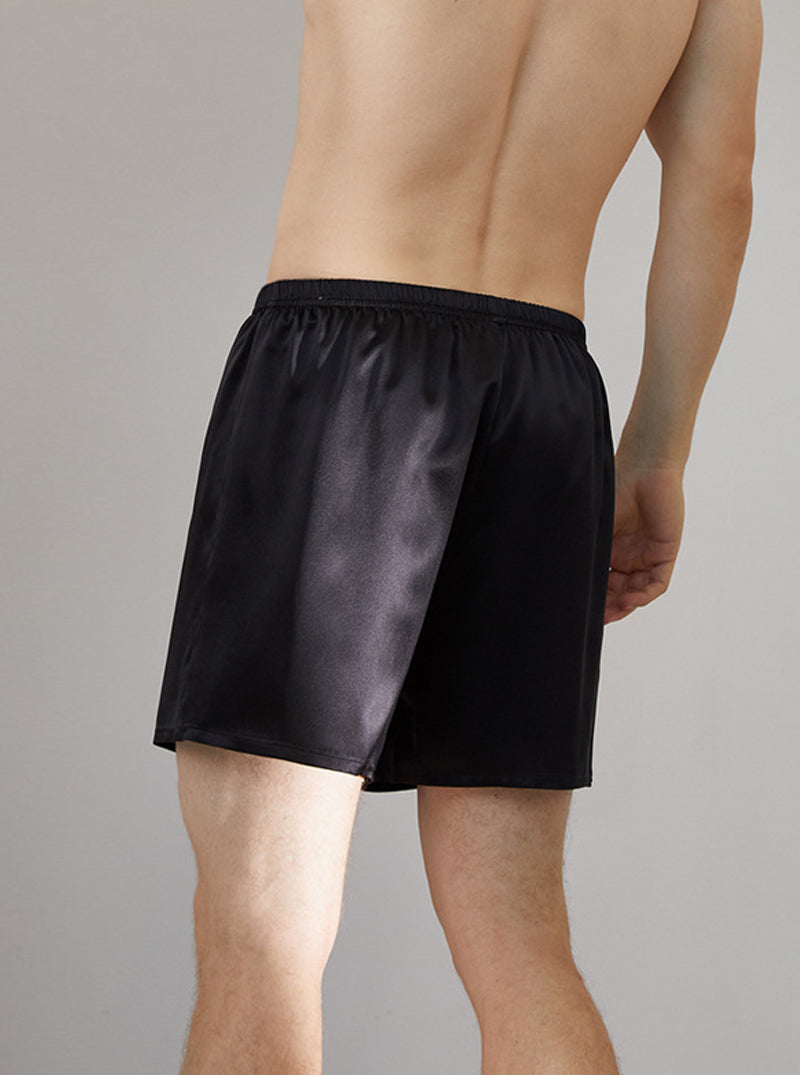 Male 19 Momme Silk Summer Boxer Comfortable Breathable Solid Color Shorts Can Be Wearable Outside