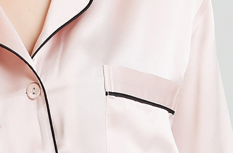 19 Momme Silk Spring And Autumn Female Suit Collar Simple Intellectual Elegant Long-Sleeved Trousers Multi-Color Pajamas Two-Piece Set