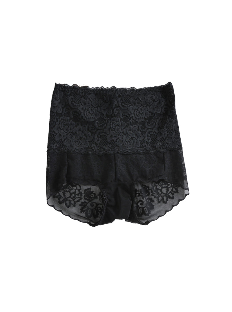 Light And Breathable Pure Color Knitted High Waist Silk Lace Panties