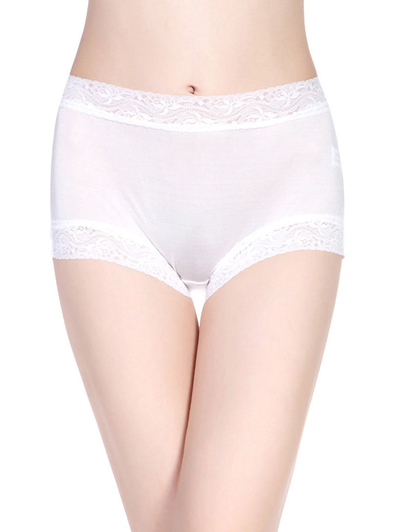 Lace Pure Color Sexy Mid-Waist Mulberry Silk Light And Breathable Silk Panties
