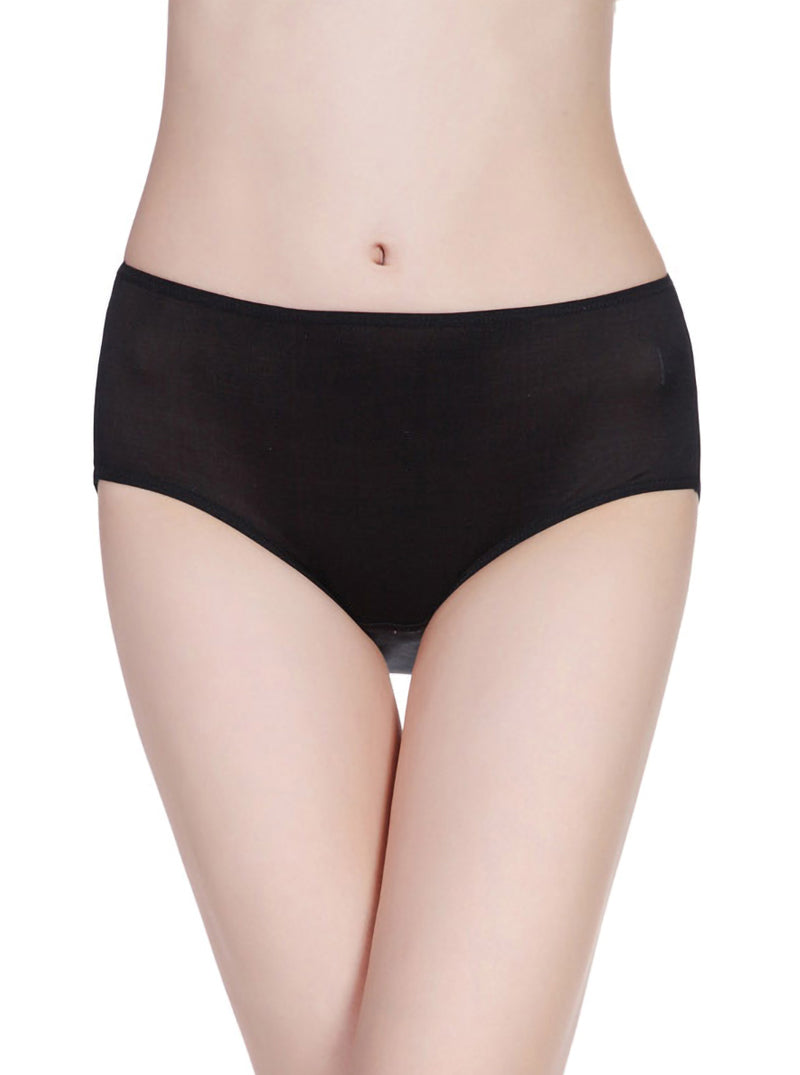 Simple Solid Color Light And Breathable Mid-Waist Mulberry Silk Thin Silk Triangle Panties