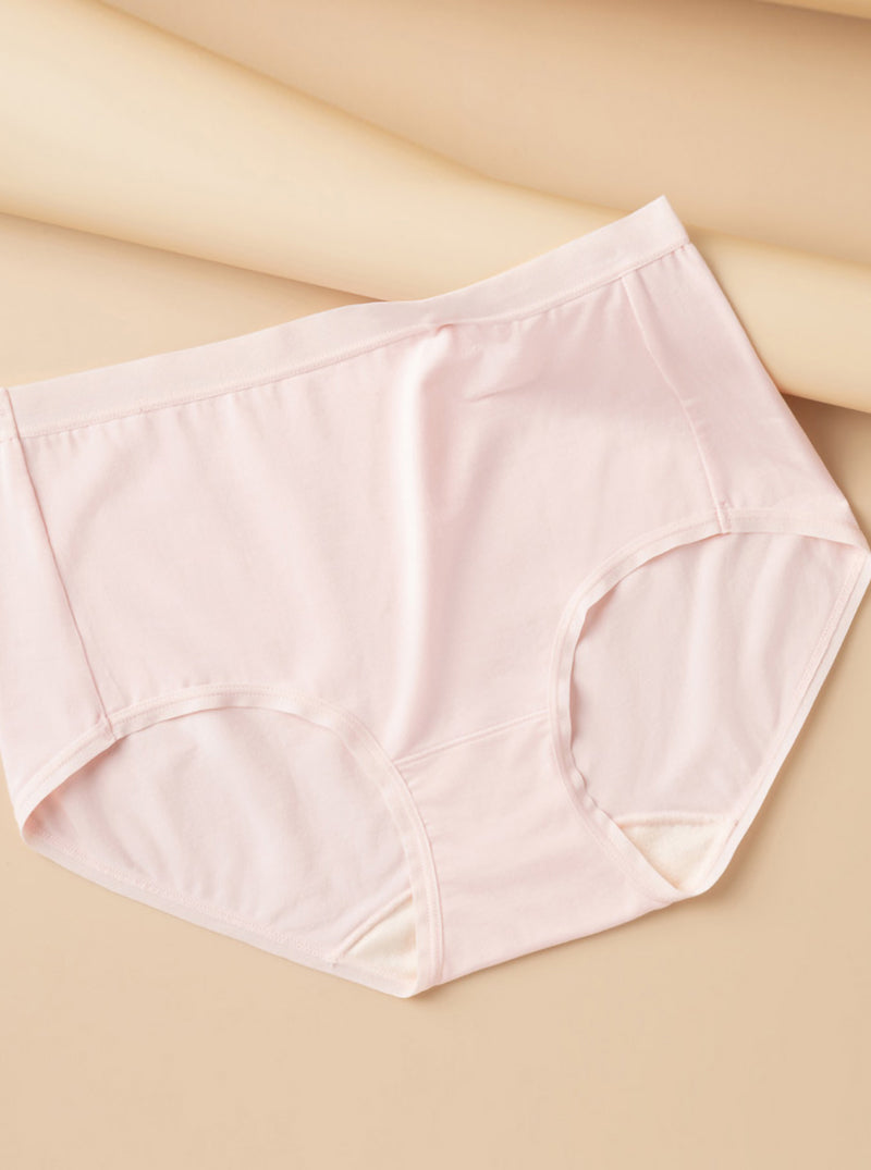 Elastic High Waist Pure Color Knitted Simple Breathable Silk Triangle Panties