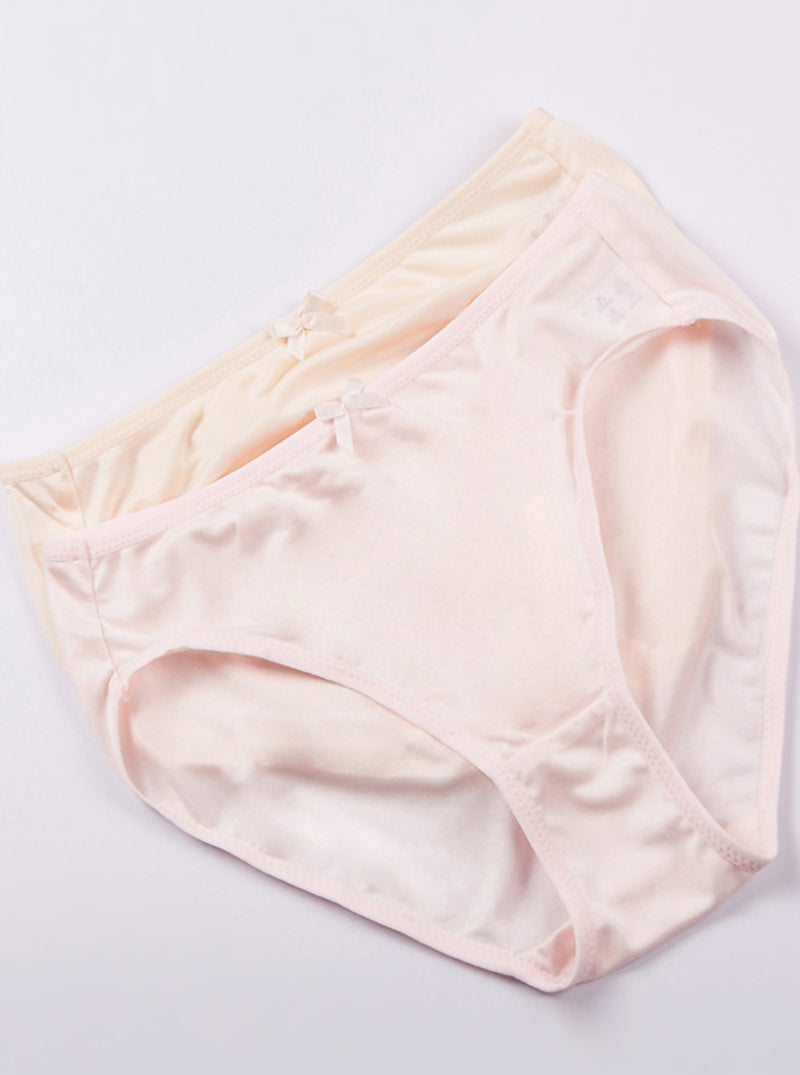 Summer Comfortable Breathable Pure Color Simple Mulberry Silk Grils Kids Silk Triangle Panties