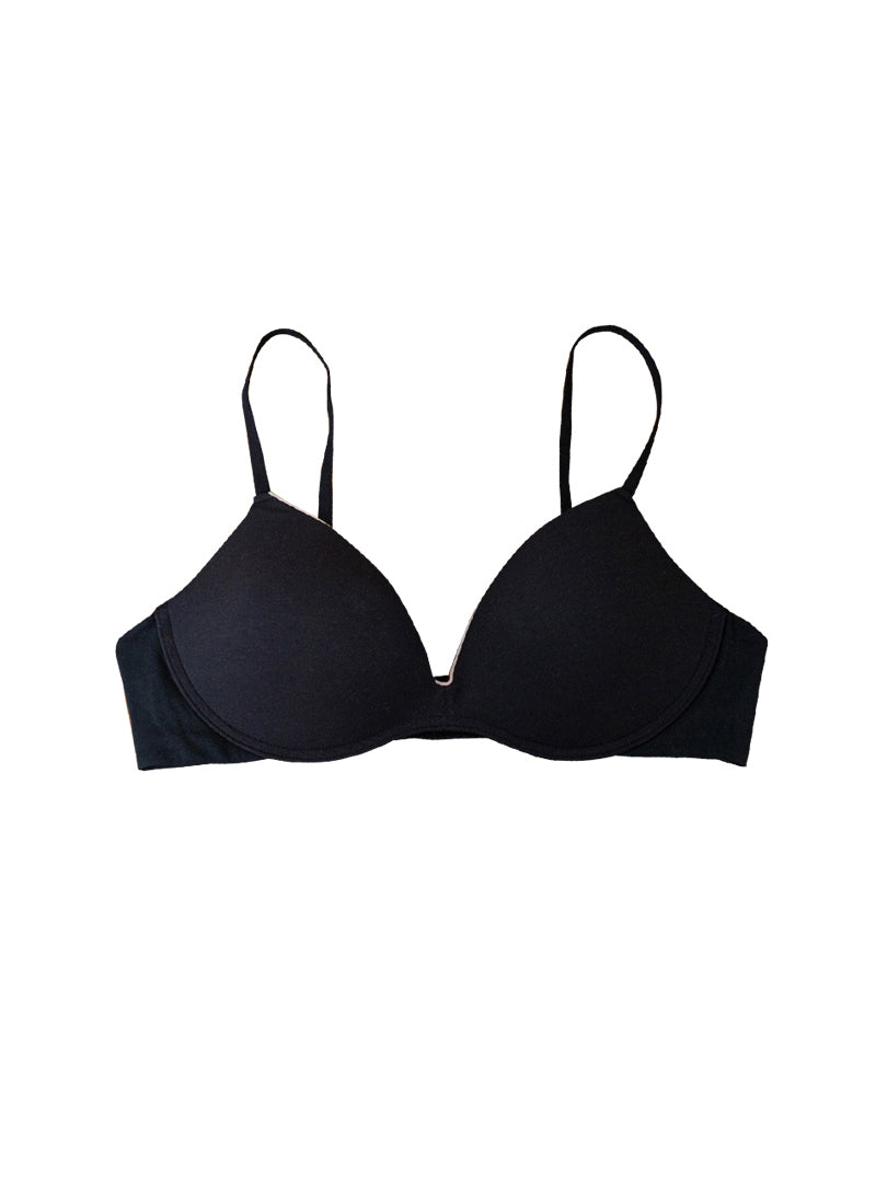 Simple Pure Color No Steel Ring Double-Breasted Thin Small Chest Adjustable Mulberry Silk Breathable Silk Bra