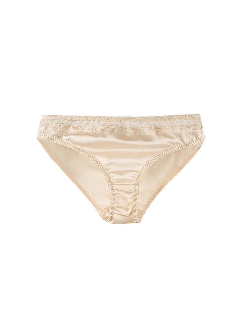 Silk Female Sweet Low Waist Fit Sexy Comfortable Pure Color Lace Panties