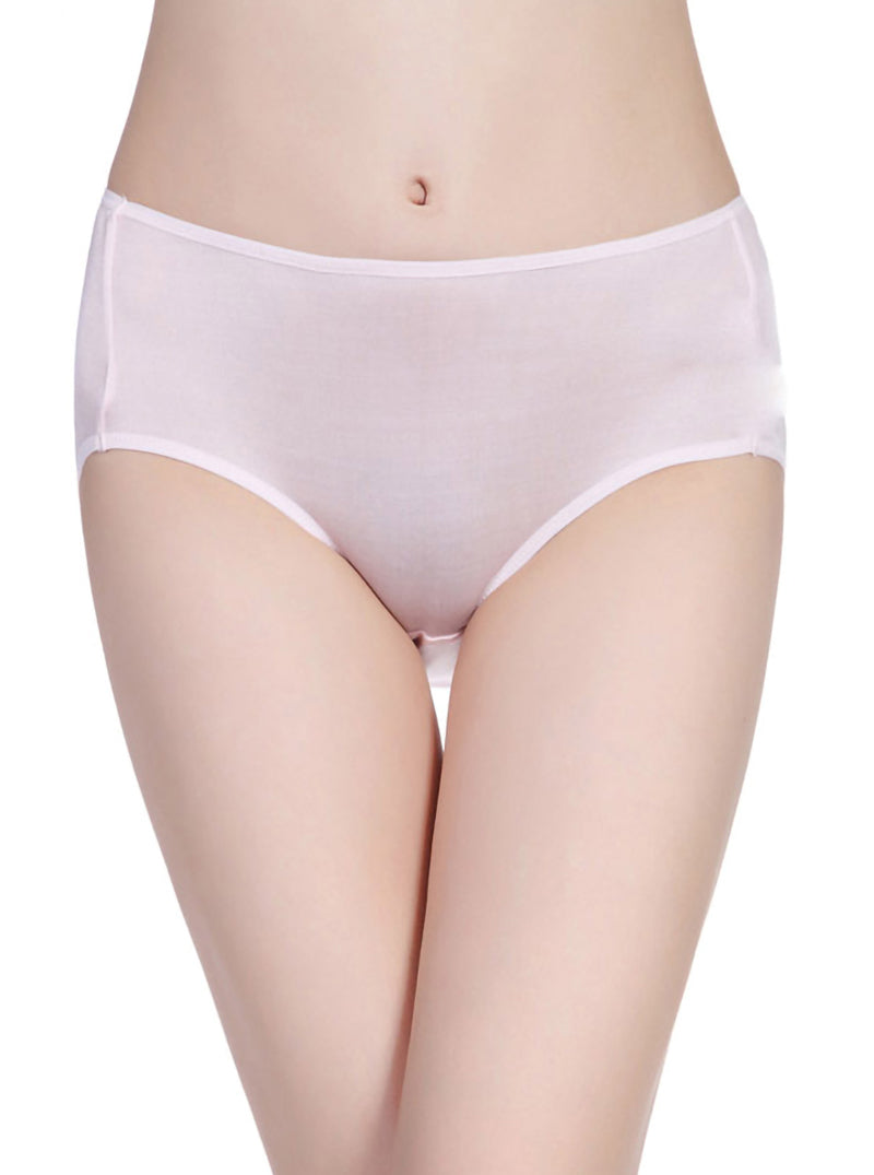 Simple Solid Color Light And Breathable Mid-Waist Mulberry Silk Thin Silk Triangle Panties