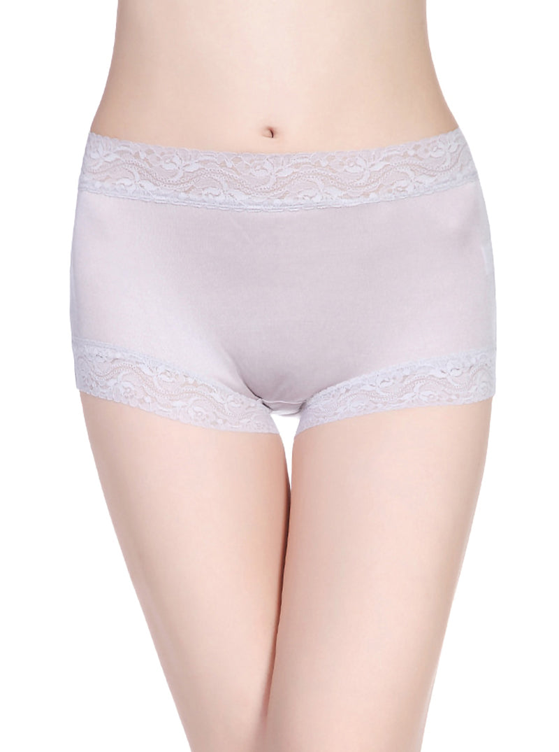Lace Pure Color Sexy Mid-Waist Mulberry Silk Light And Breathable Silk Panties