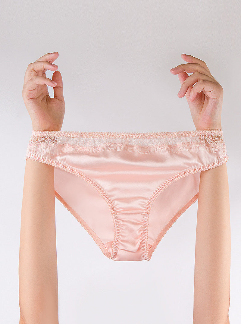 Silk Female Sweet Low Waist Fit Sexy Comfortable Pure Color Lace Panties