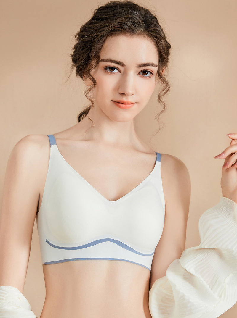 Adjustable Thin No Trace Mulberry Silk Comfortable Breathable Silk No Steel Ring Bra