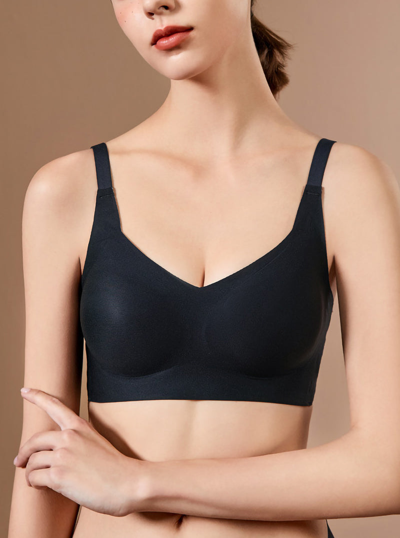 High Elastic Sports Adjustable Shoulder Straps No Steel Ring Silk Solid Color Lace Breathable Bra