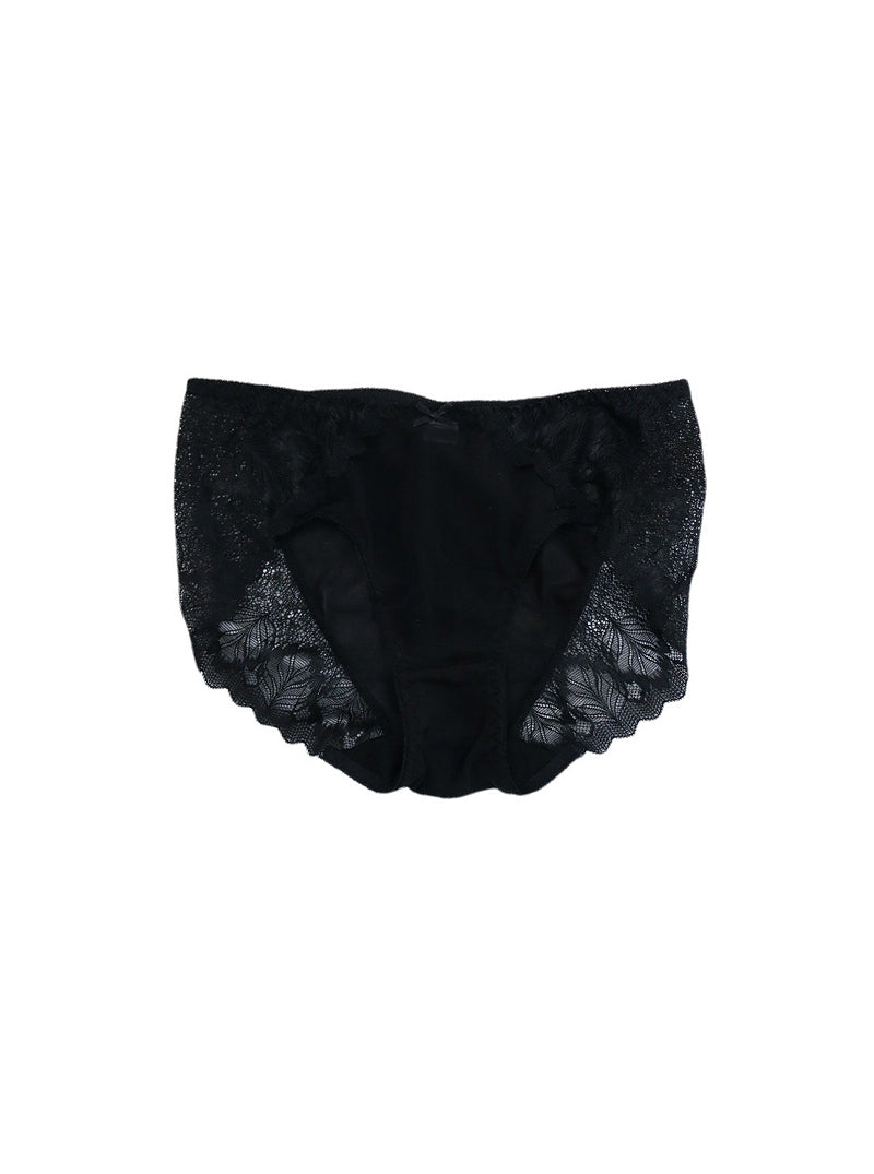 Silk Mid Waist Spring Summer Lace Sexy Comfortable Breathable Hip Cover Solid Color Female Panties