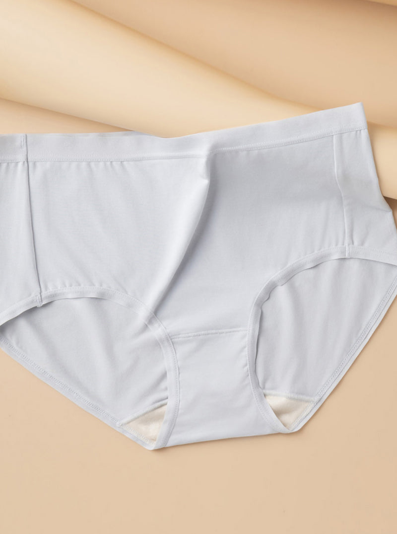 Elastic High Waist Pure Color Knitted Simple Breathable Silk Triangle Panties