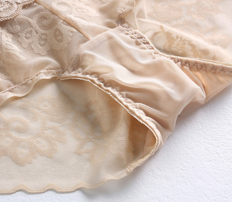 Light And Breathable Pure Color Knitted High Waist Silk Lace Panties