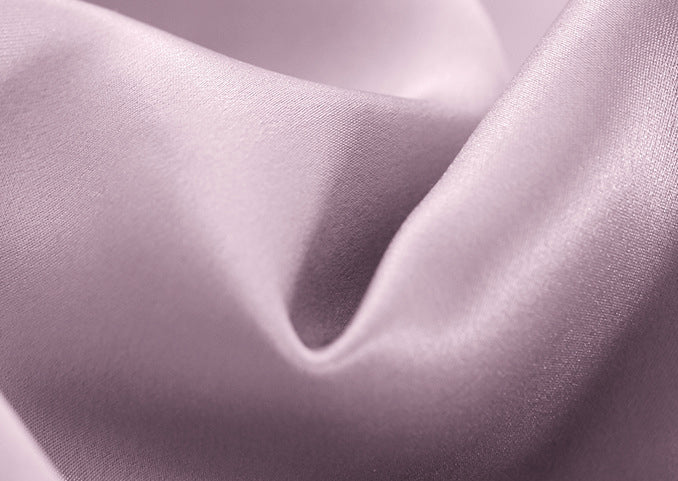 19 Momme Silk Female Summer Taro Purple Suit Collar Luxury Noble Elegant Long Sleeve Pleated Shirt Nightdress