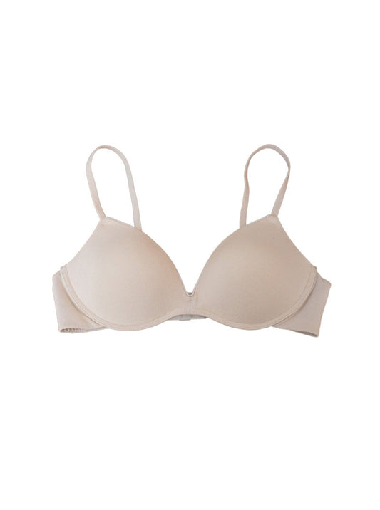 Simple Pure Color No Steel Ring Double-Breasted Thin Small Chest Adjustable Mulberry Silk Breathable Silk Bra