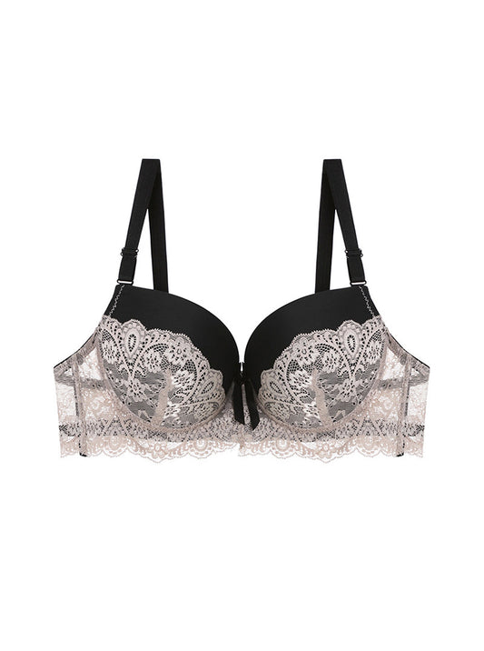French Style Lace Sexy Thin Breathable Push-Up With Steel Ring Daily Versatile Three-Breasted Bra