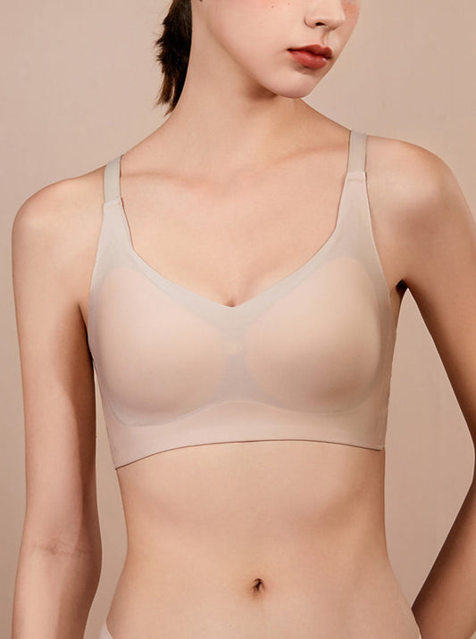 High Elastic Sports Adjustable Shoulder Straps No Steel Ring Silk Solid Color Lace Breathable Bra