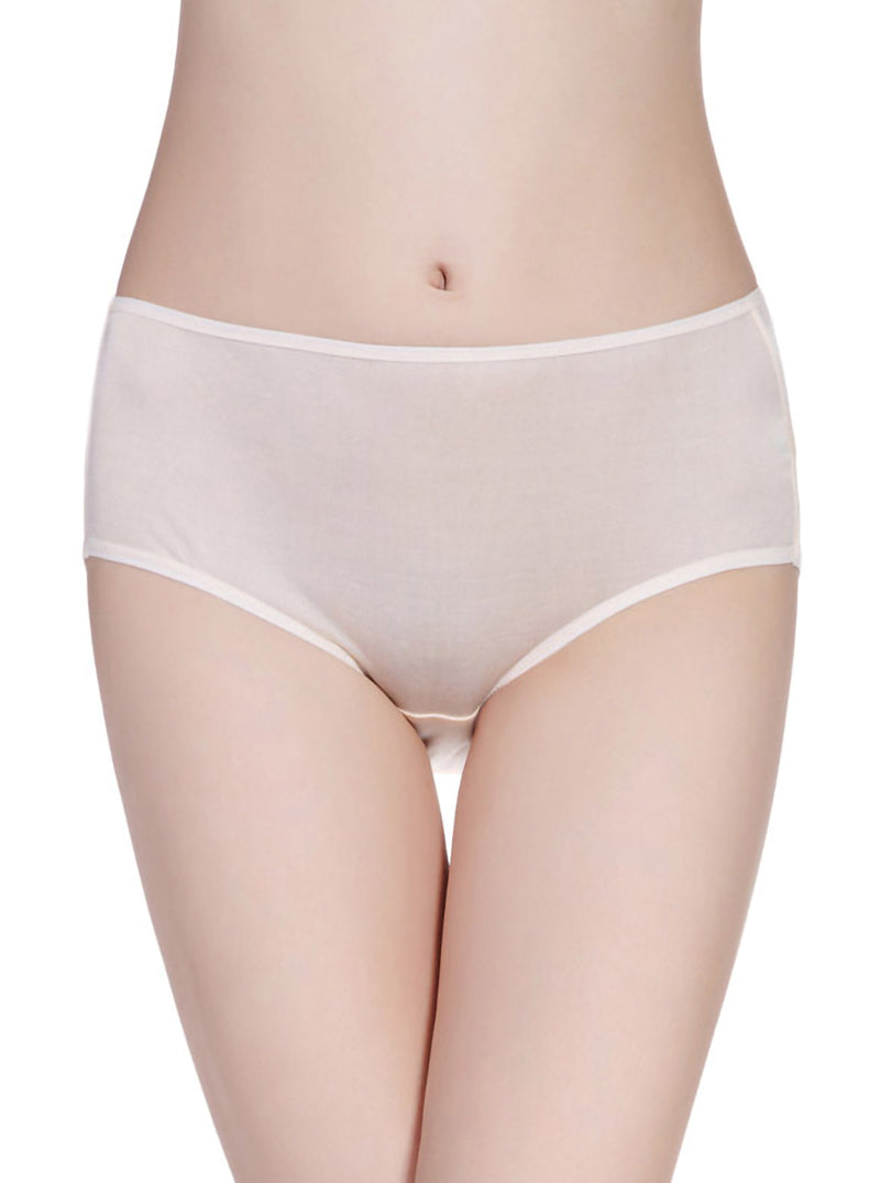 Simple Solid Color Light And Breathable Mid-Waist Mulberry Silk Thin Silk Triangle Panties