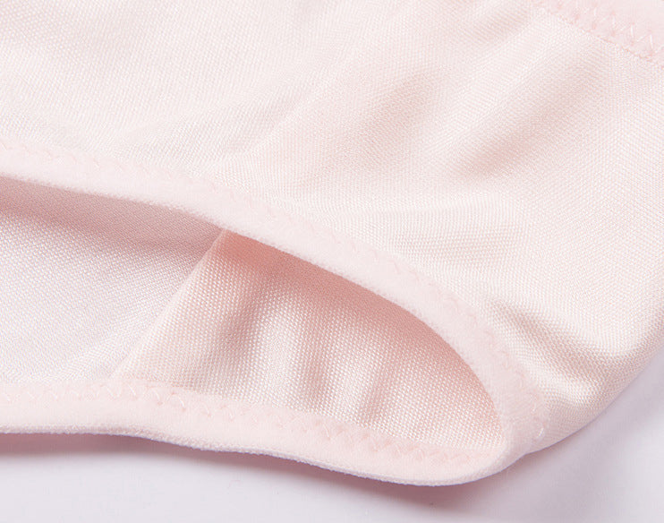 Summer Comfortable Breathable Pure Color Simple Mulberry Silk Grils Kids Silk Triangle Panties