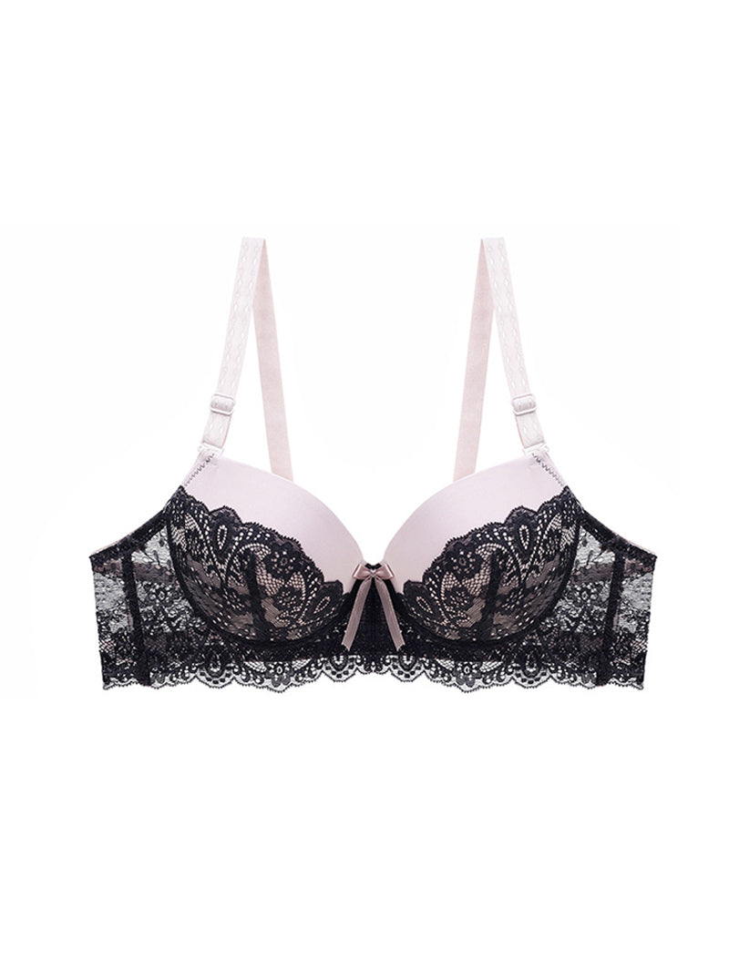 French Style Lace Sexy Thin Breathable Push-Up With Steel Ring Daily Versatile Three-Breasted Bra