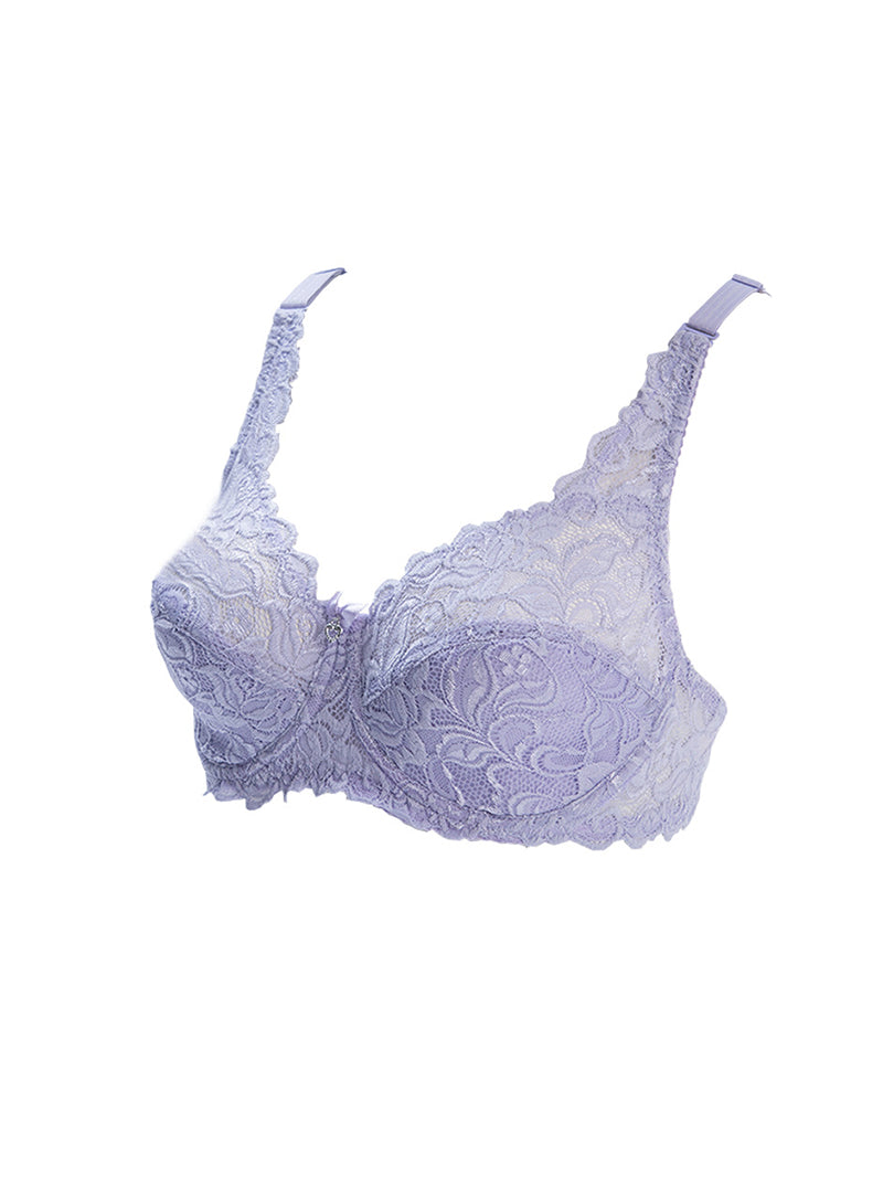 Pure Summer Large Cup Thinner Sexy Lace Anti-Exposure Comfortable Breathable Double-Breasted Bra