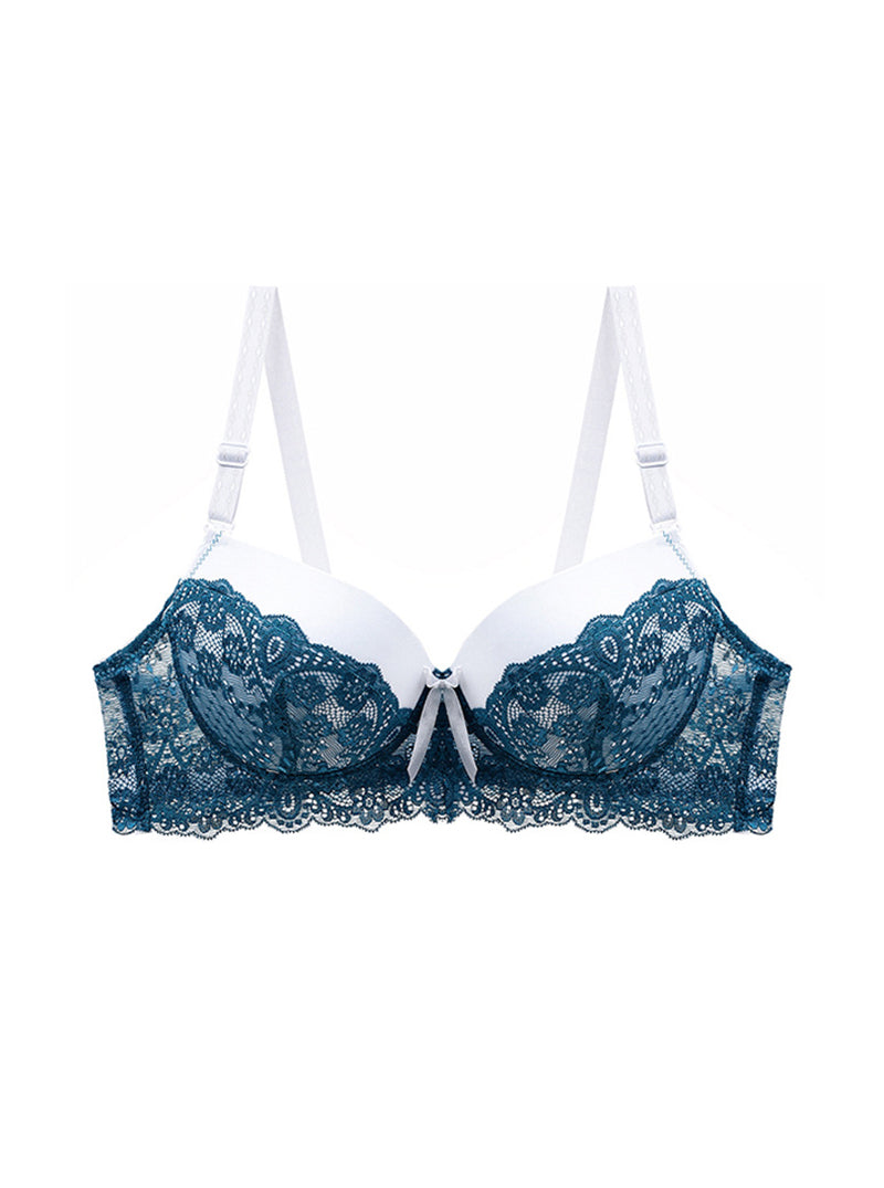 French Style Lace Sexy Thin Breathable Push-Up With Steel Ring Daily Versatile Three-Breasted Bra