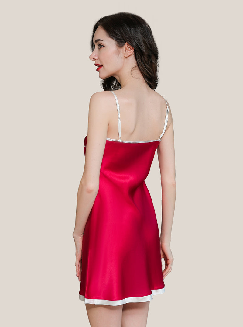 Silk Summer Female Sling Sexy Slim Waist Mature Charm Multicolor Solid Color Nightdress