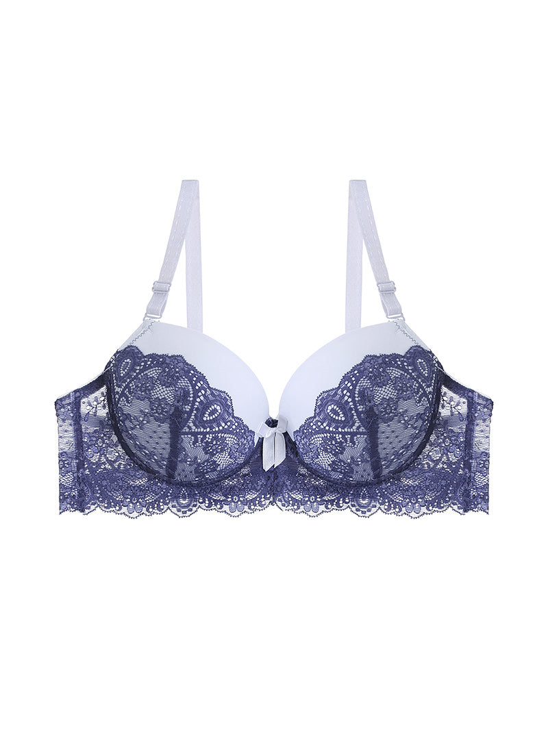 French Style Lace Sexy Thin Breathable Push-Up With Steel Ring Daily Versatile Three-Breasted Bra