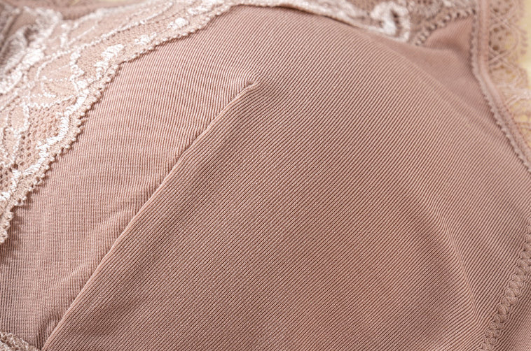 Lace Elegant Mulberry Silk No Steel Ring Adjustable Breathable Silk Pure Color Bra