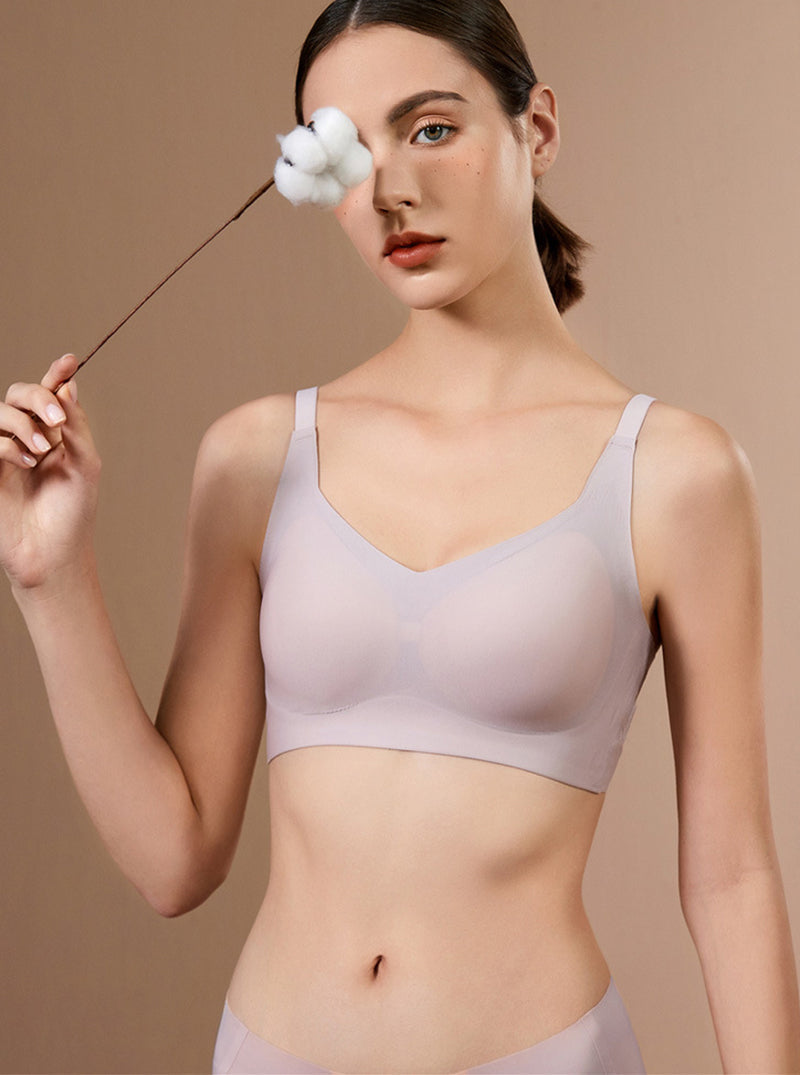 High Elastic Sports Adjustable Shoulder Straps No Steel Ring Silk Solid Color Lace Breathable Bra